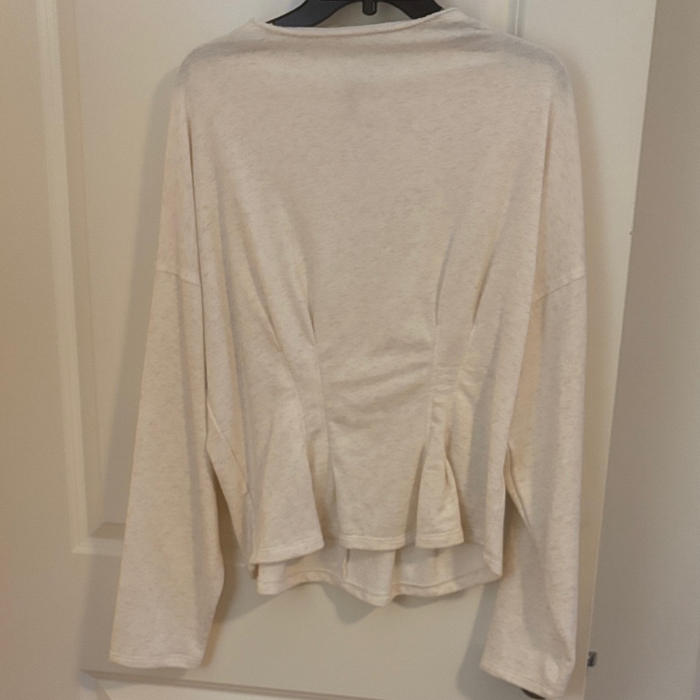 Pilcro Cream Long Sleeve Tee